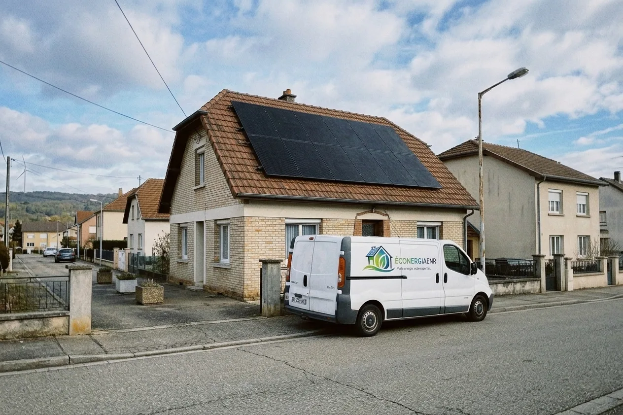 Maison équipée de panneaux solaires — Grand Est